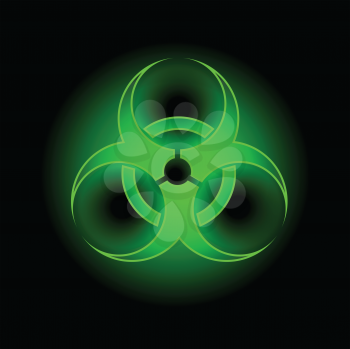 Royalty Free Clipart Image of a Glowing Bio-Hazard Sign