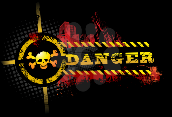 Royalty Free Clipart Image of a Grunge Danger Background