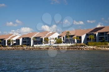 Resort Houses On The Beach Under Blue Sky
