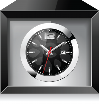 Royalty Free Clipart Image of a Black Clock