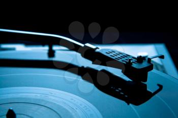 Royalty Free Photo of a Vinyl Record on a Turntable