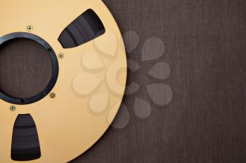 Royalty Free Photo of an Audio Reel on Brown