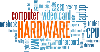 Computer Hardware Word Cloud Bubble Tag Tree Vector