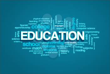 Education Word Cloud Bubble Tags Tree Detailed Vector
