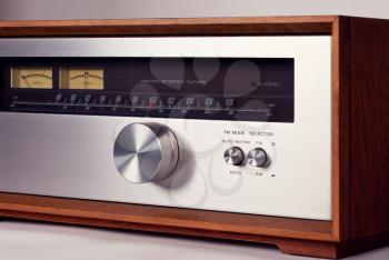 Vintage Stereo Audio Tuner Radio Tuning Knob closeup