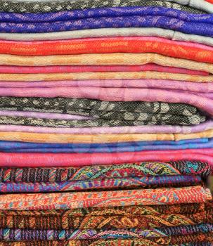 textile background - set of colorful textile fabrics