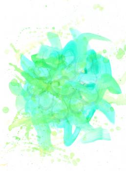 Abstract watercolor hand painted background green