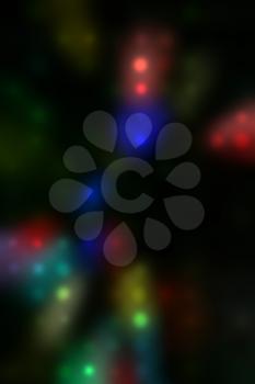 illustration of blurred neon disco light dots pattern on dark background