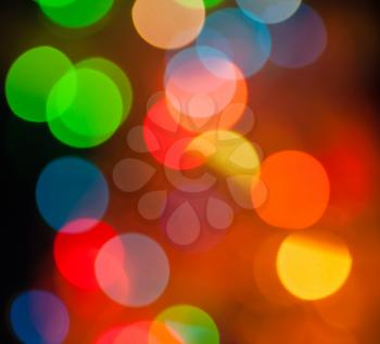 Square Abstract circular bokeh background of Christmaslights