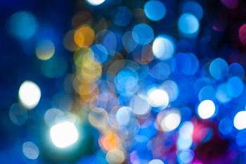 xmas blurred bokeh lights in blue colors