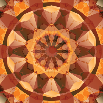 Seamless brown kaleidoscope mandala design