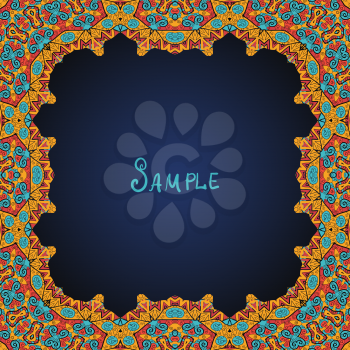 Ornate frame border with a lot of copyspace. Template for menu, greeting card, invitation or cover
