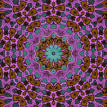 Seamless psychedelic pink color paisley background