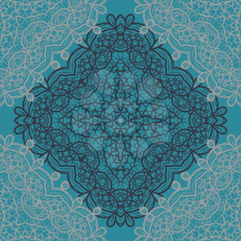 Stylized carpet tile Mandala Print. 