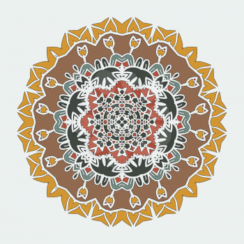 Stylized Mandala Art. Vector ornamental round lace with damask and arabesque elements. Mehndi style. Orient traditional ornament. Indian, Arabian, Islamic style motif.