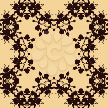 Print made of symmetrical blots seamless pattern