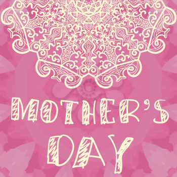 Beautiful Handlettering Background With Hand Drawn Lace For Mothers Day.