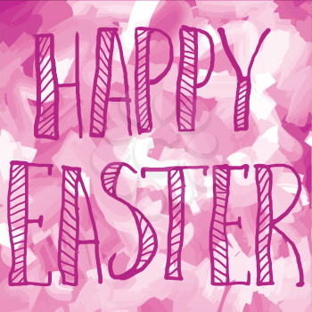 PrintHappy Easter Green on Pink Print Greeting Card Lettering