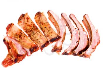 smoked meat isolated on white background