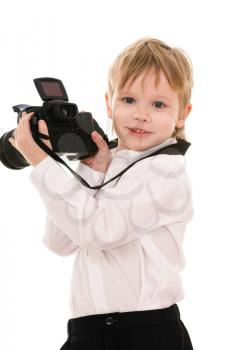 Royalty Free Photo of a Child Holding a Camera