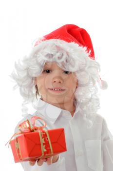 Royalty Free Photo of a Child Holding Presents