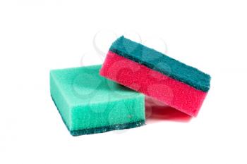 color sponges on white background
