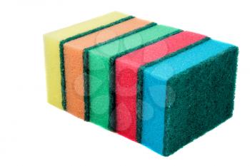 color sponges on white background