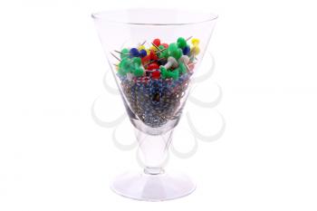 Royalty Free Photo of a Glass of Pushpins