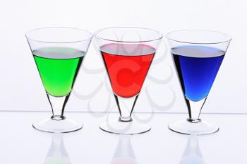Royalty Free Photo of Three Colored Drinks