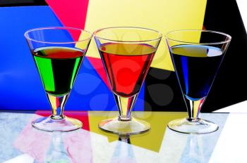 Royalty Free Photo of Three Colored Drinks