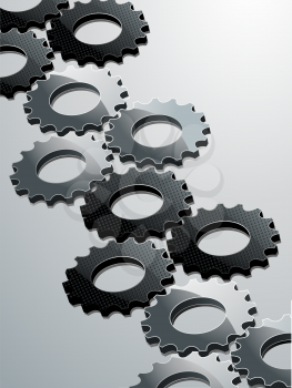 Royalty Free Clipart Image of Black and Silver Cogs