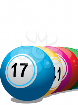 Royalty Free Clipart Image of a Close-up of Lined Up Lottery Balls