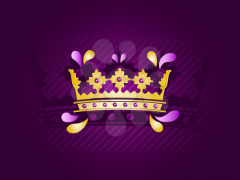 Royalty Free Clipart Image of a Purple Crown Background