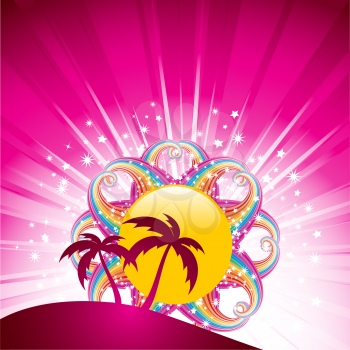 Royalty Free Clipart Image of an Abstract Tropical Background