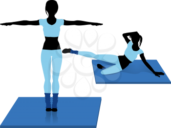 Royalty Free Clipart Image of Women Doing Aerobics 