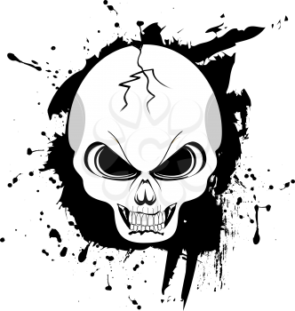 Royalty Free Clipart Image of a Cracked Skull