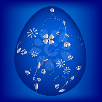 Royalty Free Clipart Image of a Floral Easter Egg 