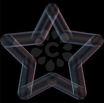 Royalty Free Clipart Image of  a Geometric Star Spirograph