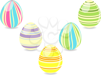 Royalty Free Clipart Image of Painted Easter Eggs