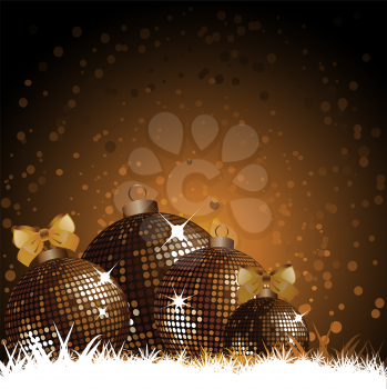 Royalty Free Clipart Image of Sparkling Christmas Baubles 