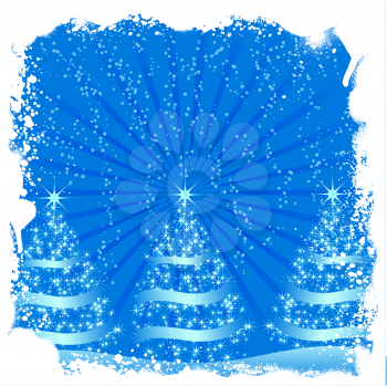 Royalty Free Clipart Image of Blue Christmas Trees