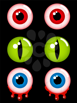 Royalty Free Clipart Image of Comic Style Halloween Eyes