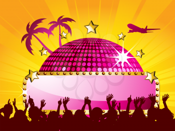 Royalty Free Clipart Image of a Tropical Party Background 