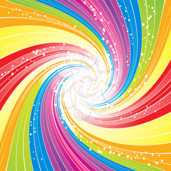 Royalty Free Clipart Image of a Psychedelic Rainbow Background