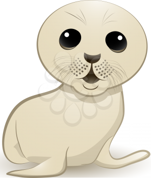 Royalty Free Clipart Image of a Cute Seal Pup
