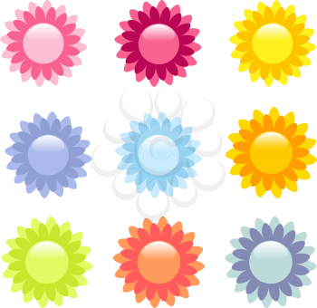 Royalty Free Clipart Image of Flower Icons