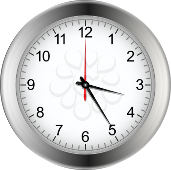 Royalty Free Clipart Image of a Silver Clock