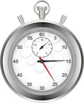 Royalty Free Clipart Image of a Silver Stopwatch 