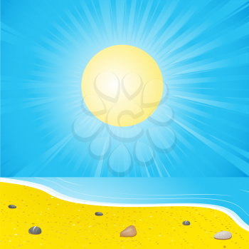 Royalty Free Clipart Image of a Summer Beach Scene