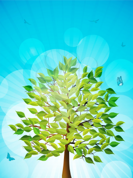 Royalty Free Clipart Image of a Summer Tree